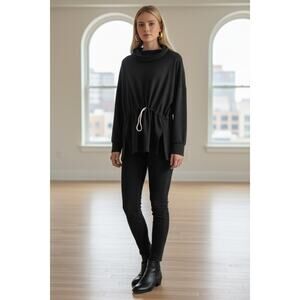 La Verde size Large Black Cowel Neck sweater sweatsher versatile nordstrom Woman